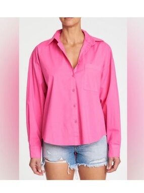 Pistola Sloane Hot Pink Relaxed Button-Down Shirt